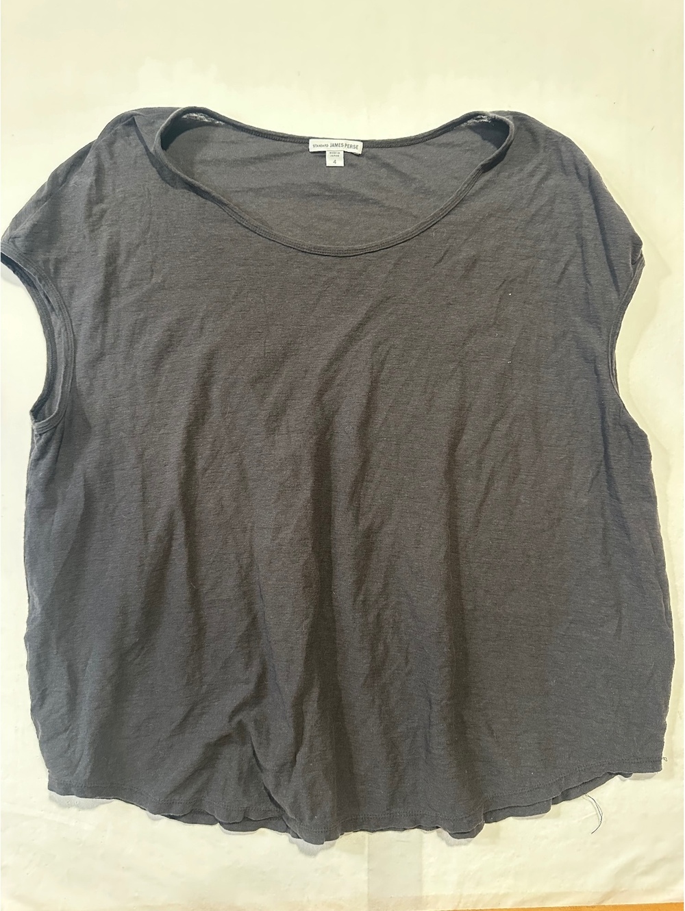 James Perse Standard Cotton Linen Tee Gray Size 4